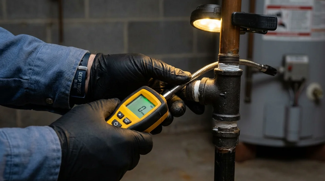 Gas leak detection with electronic sniffer by Johns Plumbing LLC in Redwood City