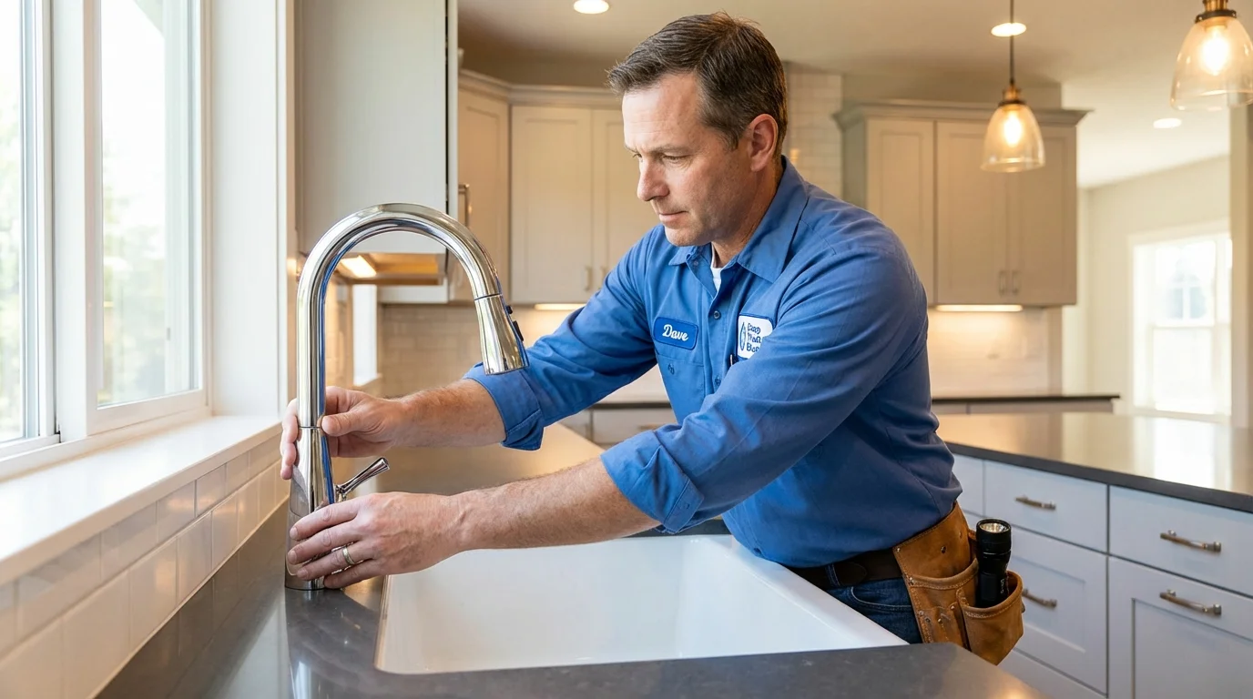 Kitchen faucet installation by Johns Plumbing LLC in Redwood City