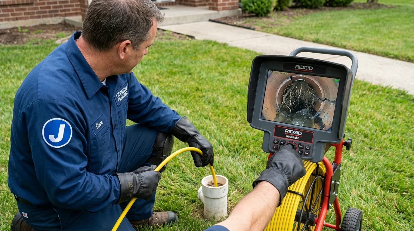 Sewer camera inspection being performed by Johns Plumbing LLC in Redwood City
